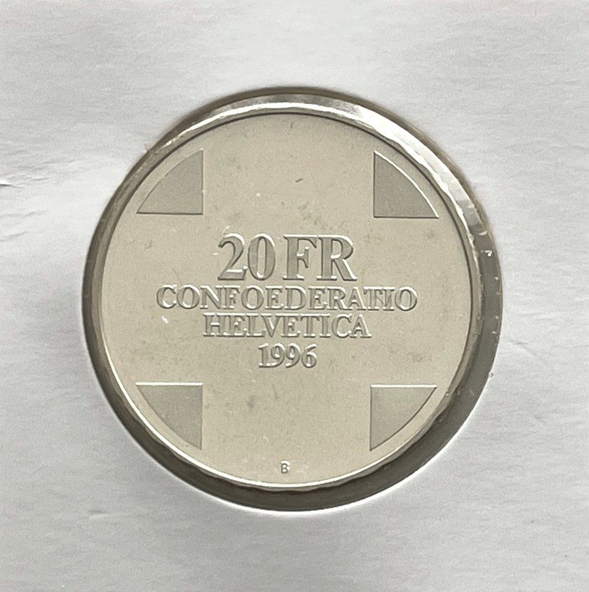 Alle Münzen: 20 CHF - Pièce commémorative 1996 : Le Dragon de Breno – Neu und originalverpackt aus APPLES von az02