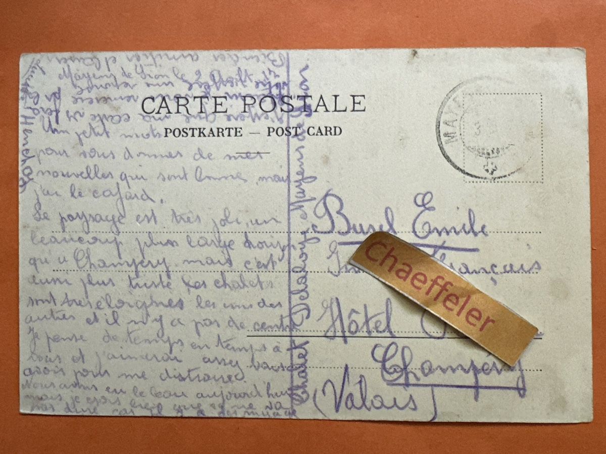 Cartoline postali: Chalet de Lavallaz, Wallis – Usato da Zürich venduto da Chaeffeler 1