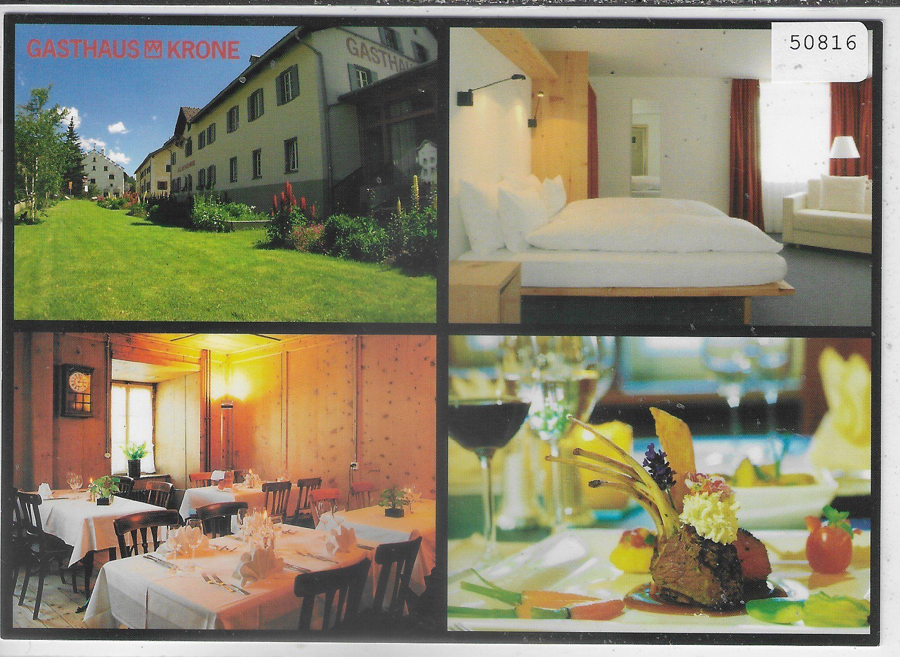 Cartoline postali: La Punt Chamues-ch - Gasthaus Krone – Usato da Ettingen venduto da Kartenplanet