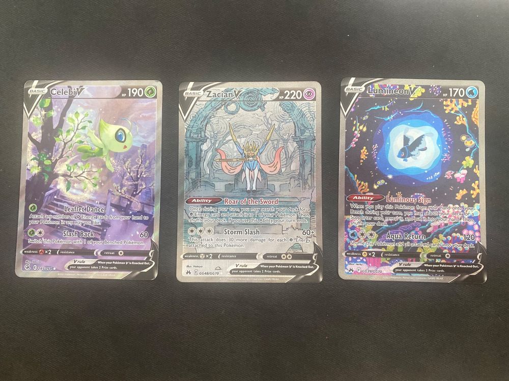 Celebi, Zacian, Lumineon V Alt Art (Crown Zenith, Fusion St) Kaufen