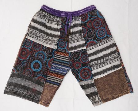 Kurze Hose Shorts Bermudas Patchwork aus Baumwolle XL