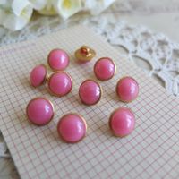 10 x Knopfe gold rosa Stil Vintage bouton