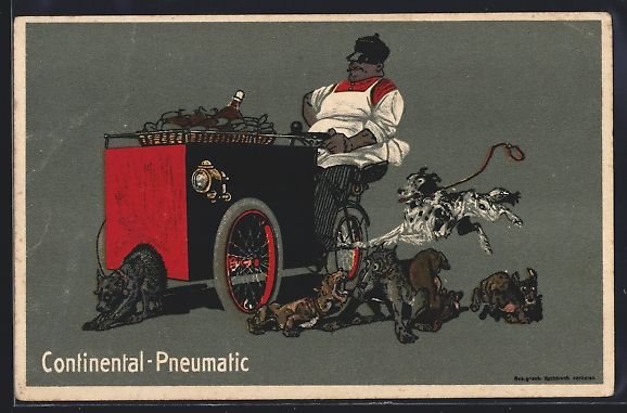 Cartoline postali: Neumáticos-Continental, Reklame, Hunde  – Usato da Berlin venduto da bartko-reher