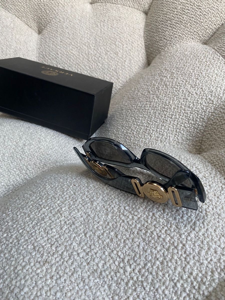 Versace Brillen & Gläser: Versace glasses chrome glass, transparent grey – Gebraucht aus Genève von Allhype 4