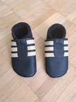 Babyschuhe Lederpuschen Krabbelschuhe mit Streifen, Gr.18/19