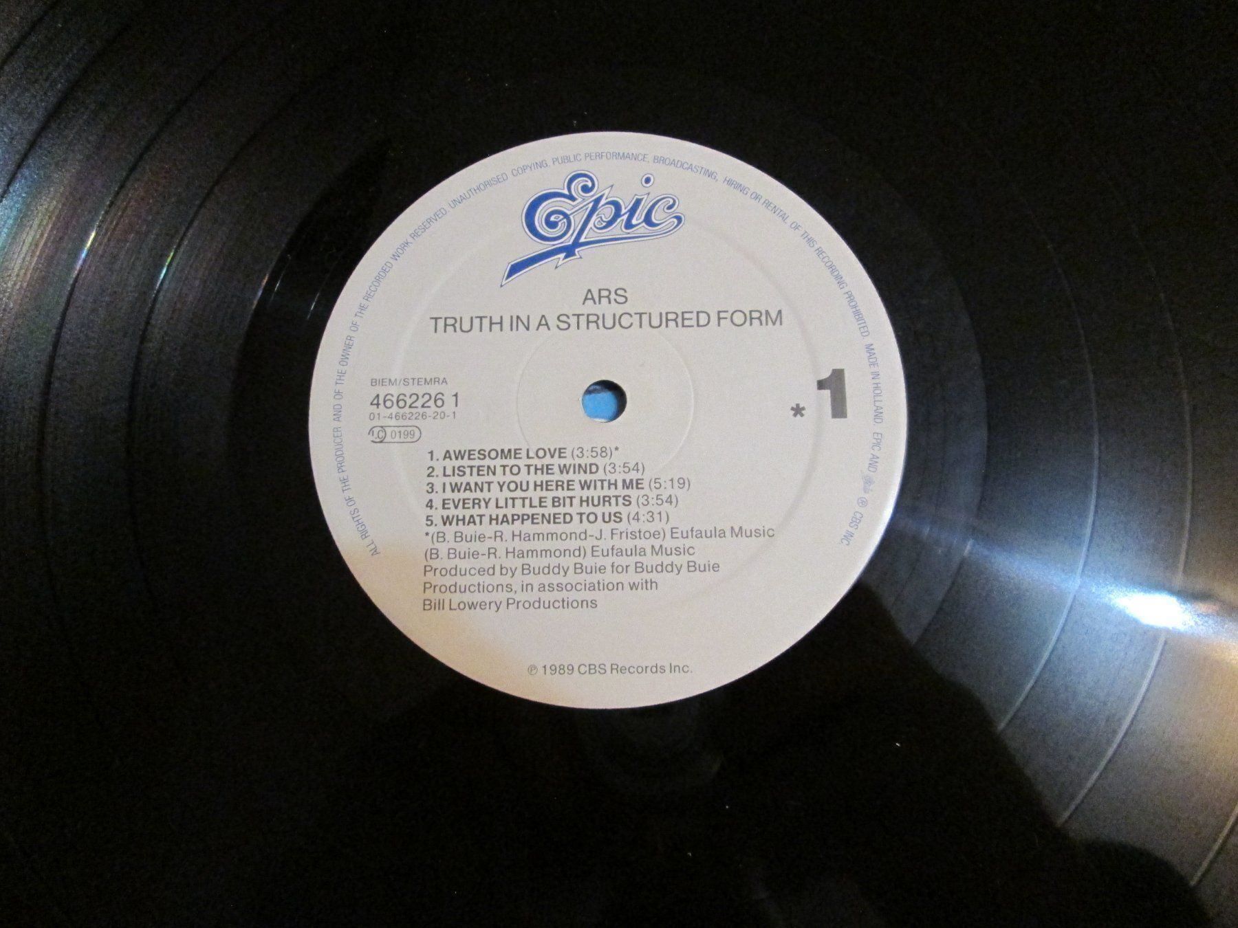 Schallplatten: Vinyle 33t ARS "Truth in a Structured Form" Epic 1989 – Gebraucht aus la Chaux-de-Fonds von Lampe 1