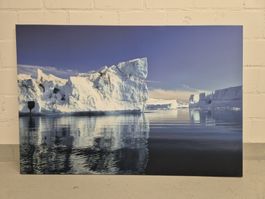 Eis-Landschaft auf Leinwand, Wandbild 120x80cm