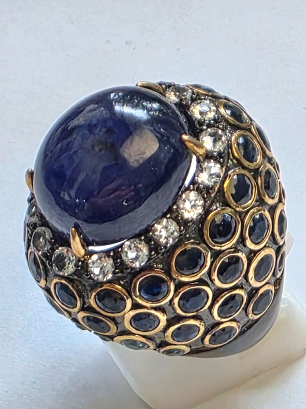 Anelli: Ring mit Saphir und Topas weiss Grösse 60 neu – Nuovo (secondo la descrizione) da Zürich venduto da adriben 4