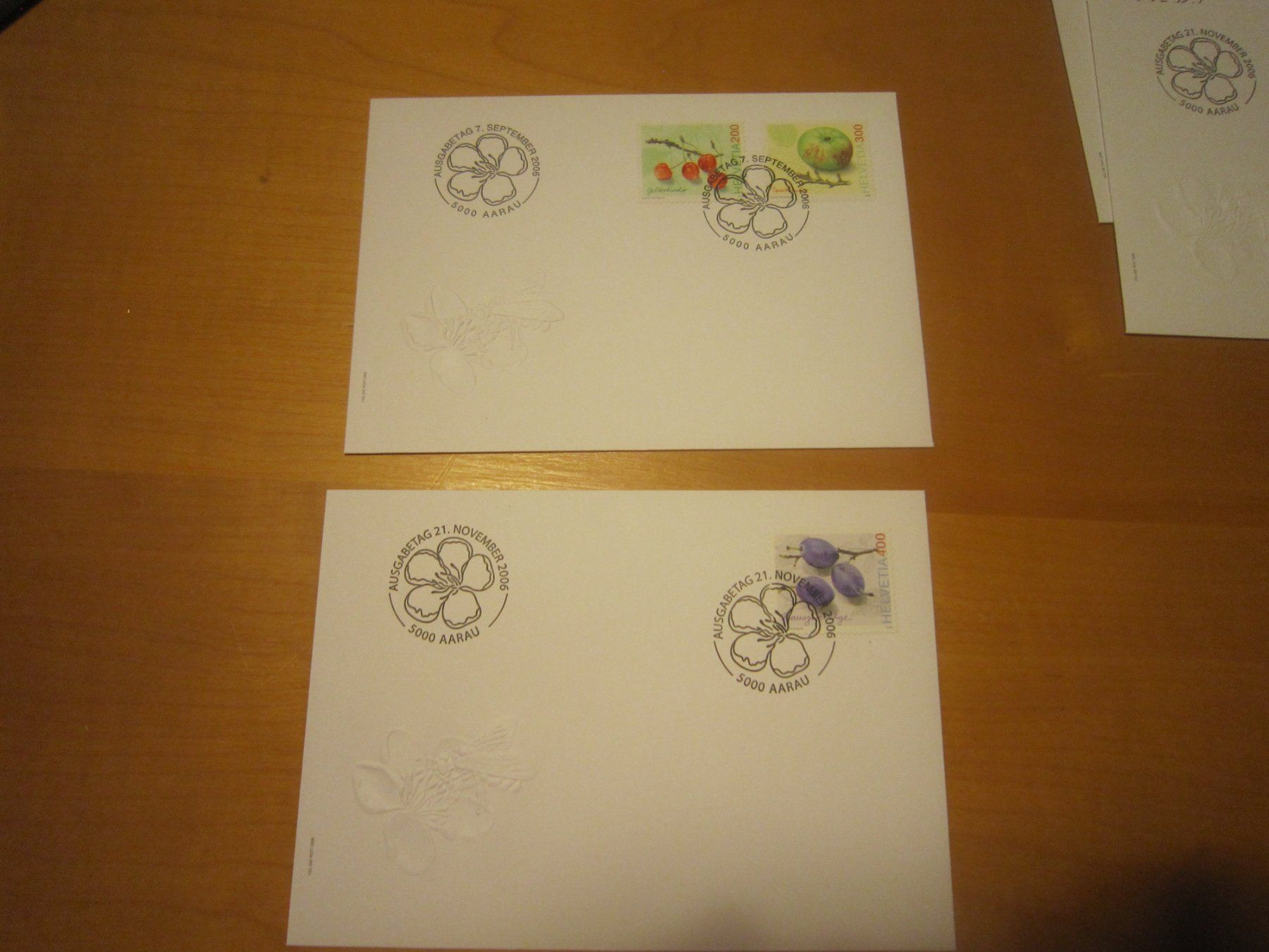 Alle Briefmarken: CH 2006 FDC Früchte 2 Briefe AB NUR 75 RP – Gebraucht aus Gordola von Polentaefung