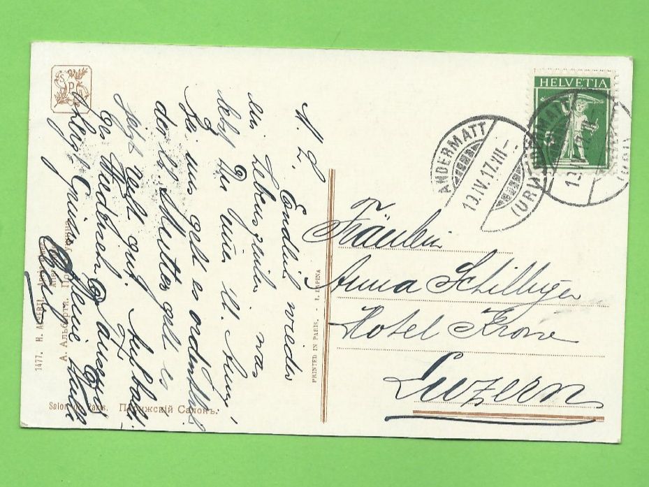 Cartoline postali: Romantische Vintage Postkarte, 1917 – Usato da Zürich venduto da t24_de 1