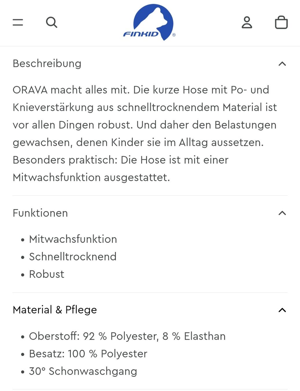 Finkid Pantalons: Finkid Outdoor Shorts – D'occasion à Grünenmatt par princess_ 4