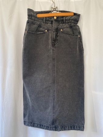 ESSENTIEL ANTWERP Denim Midi Jupe Rock Paperbag Waist