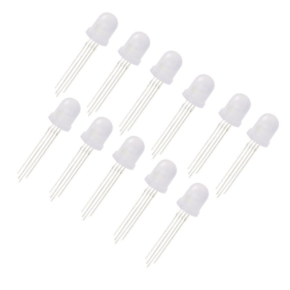Componenti elettronici: LED RGB 10mm mit 3 Farben und gemeinsame Anode oder Kathode – Nuovo e nell'imballaggio originale da Horw venduto da Arta20000
