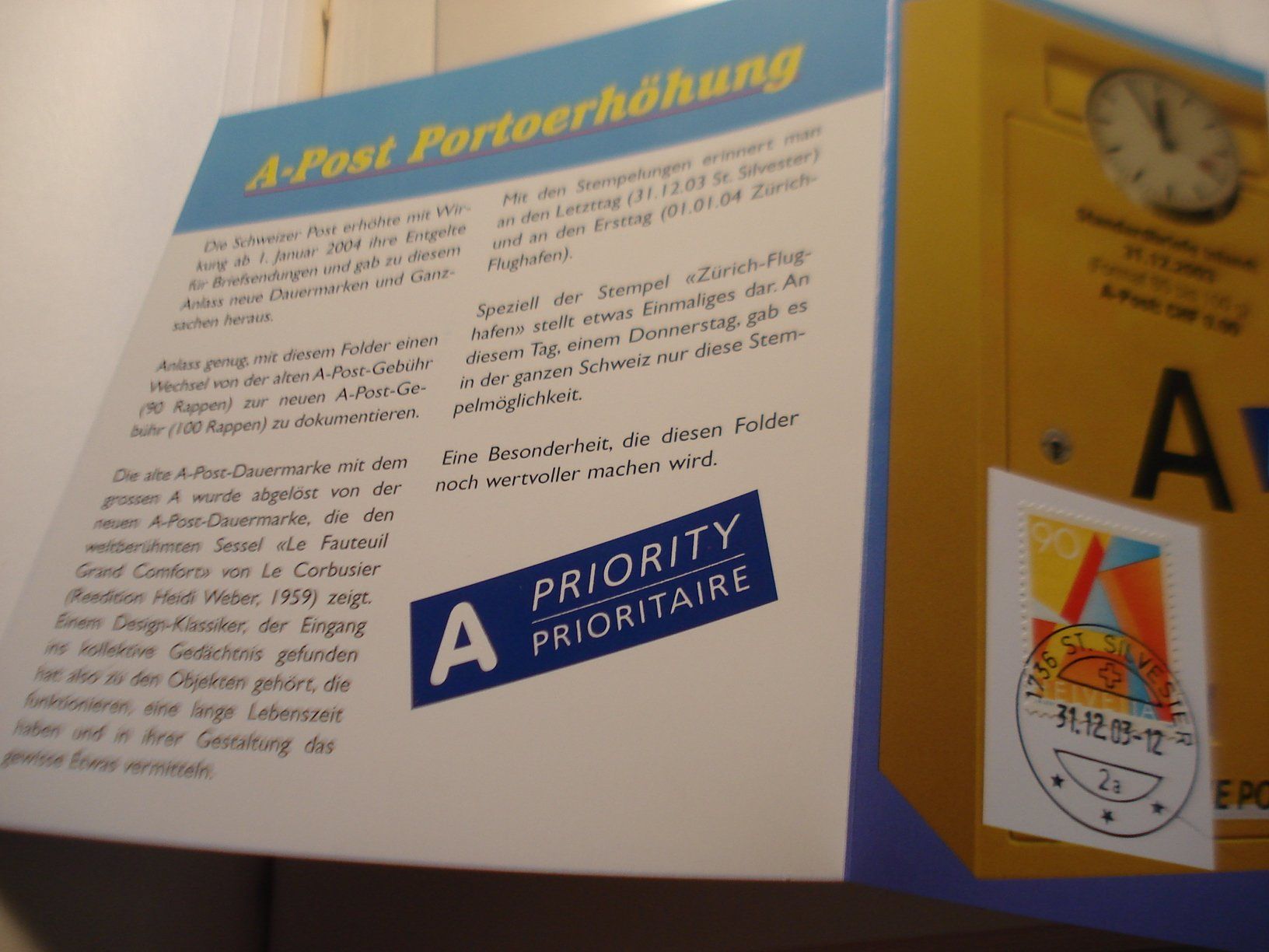 Tous les timbres: Folder  Neue Tarife 2003/2004, A-Post – D'occasion à Niederwil AG par morostahu 2