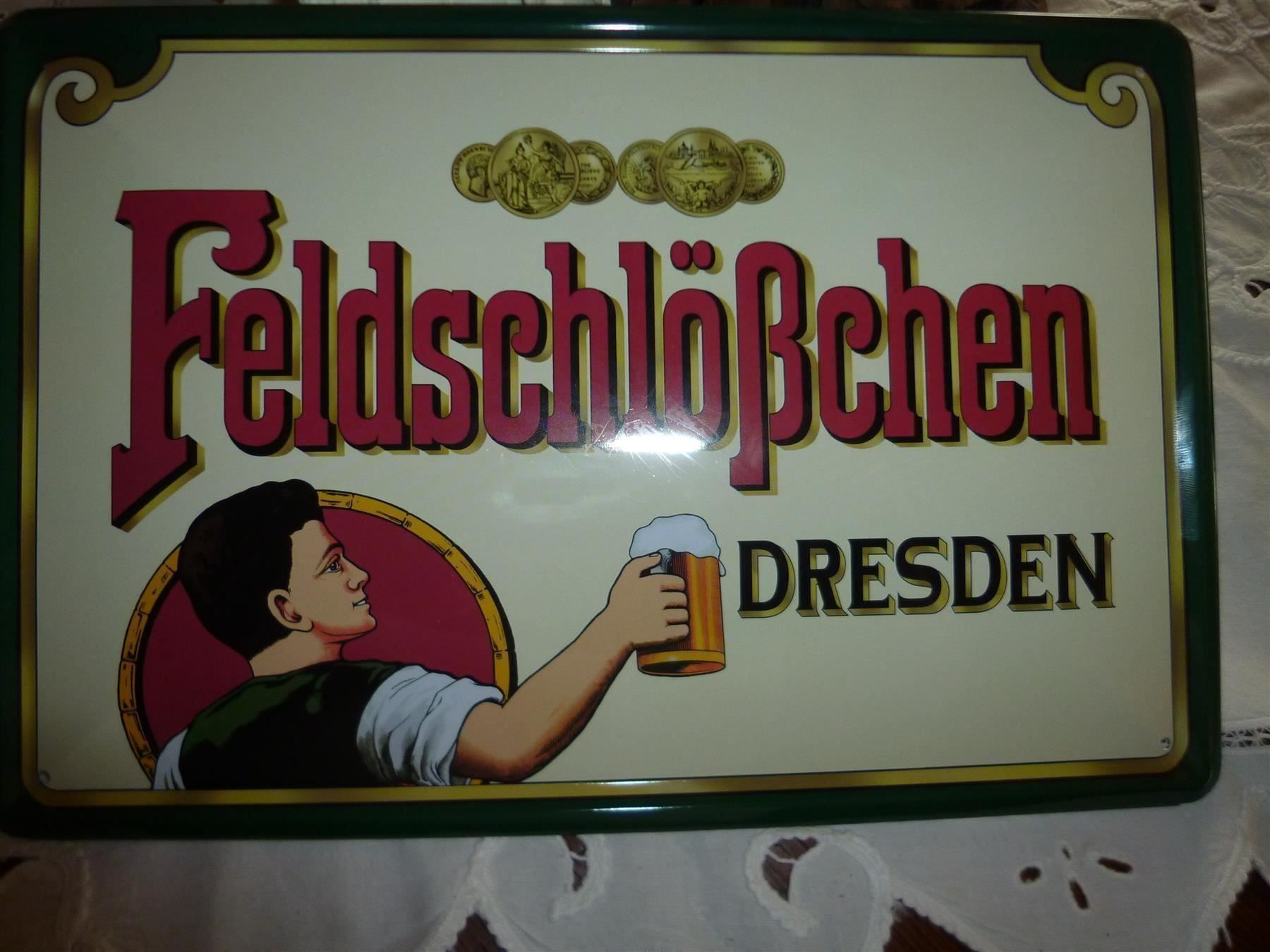 Feldschlösschen Schilder: Blechschild Feldschlößchen Brauerei Bier – Gebraucht aus Luzern von antikdesign2552