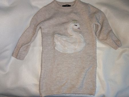 Strickkleid beige Schwan Grösse.