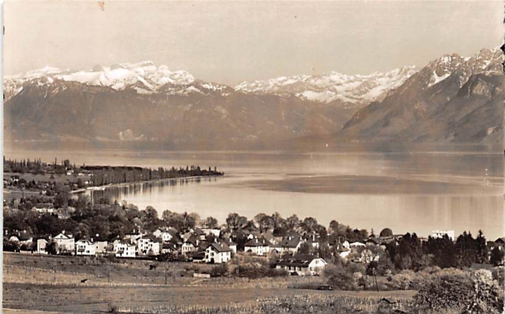 Cartoline postali: Morges, Le lac et les Alpes – Usato da Ottikon b.Kemptth. venduto da Neptun1974