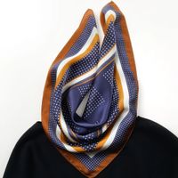 New 53cm 100% Silk Scarf, Blue Mini Dots Blue Silk Scarf