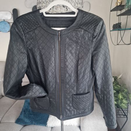 GERRY WEBER Echtlederjacke – Schwarz – Grösse 36
