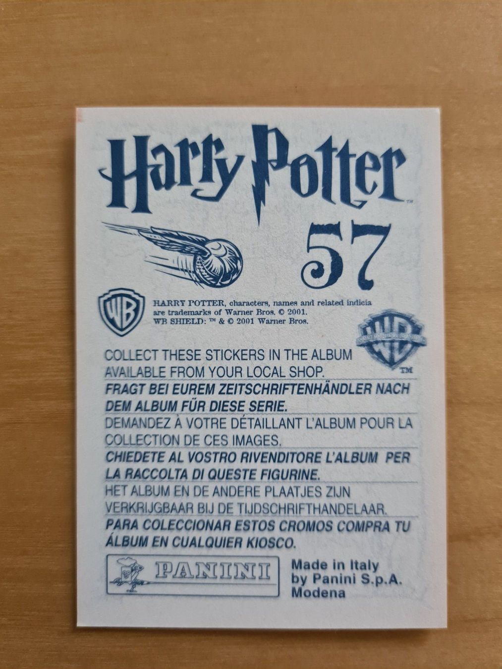 Panini Carte collezionabili: Panini Harry Potter Nr. 57 – Nuovo (secondo la descrizione) da Oberwil BL venduto da Spieltopia 1