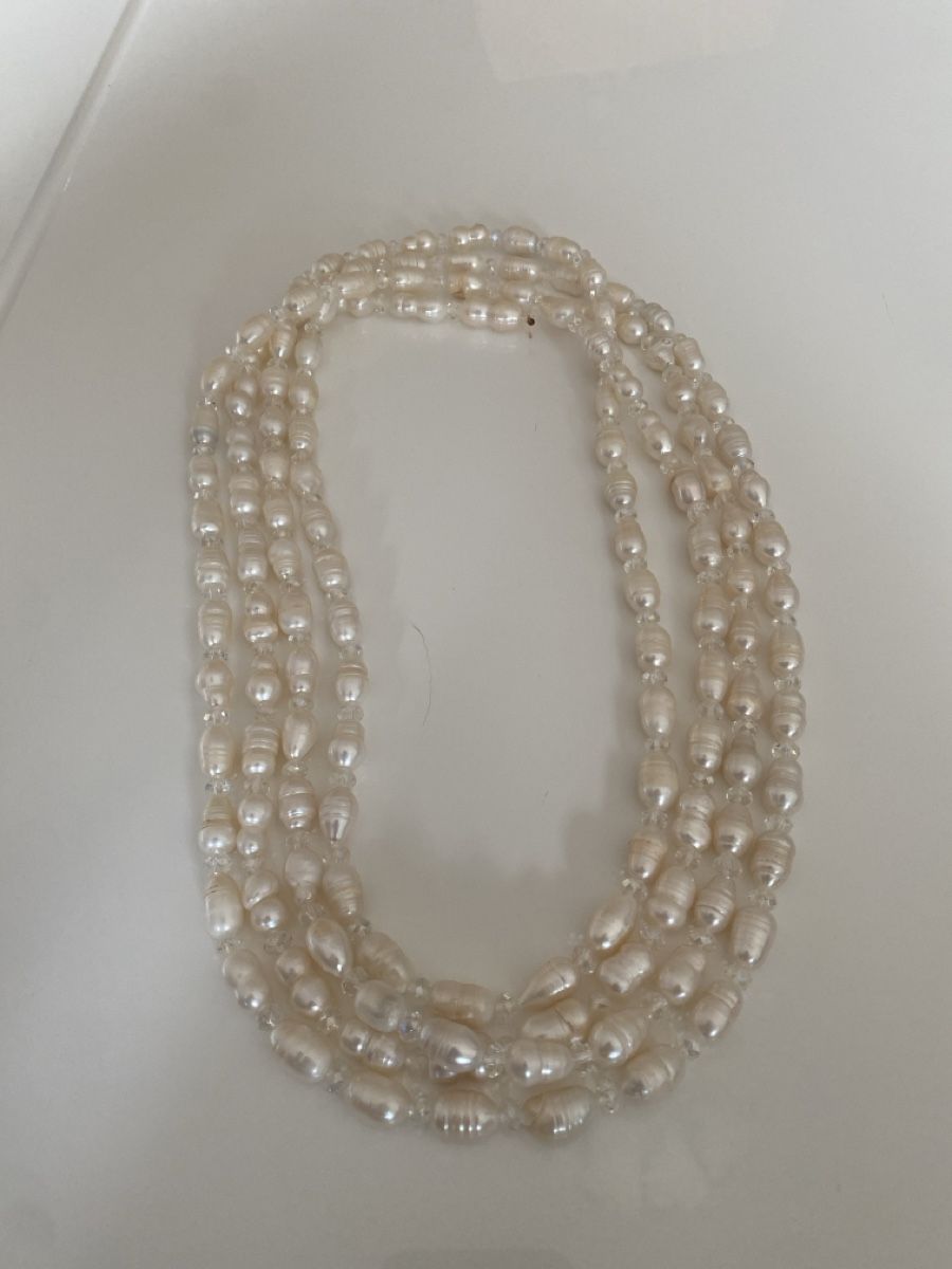 Catenine: Elegante echte Perlenkette mit Strass 4-reihig 240cm – Nuovo (secondo la descrizione) da Läufelfingen venduto da Alles_Garantie 4