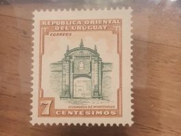 Uruguay 7 Centesimos, 1954, ciudadela de montevideo, correos