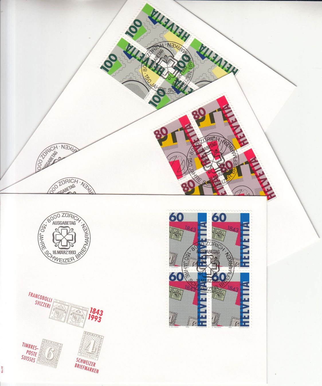Tutti i francobolli: SBK 842 - 844 im 4er-Block FDC – Usato da Bürglen TG venduto da StampGraf