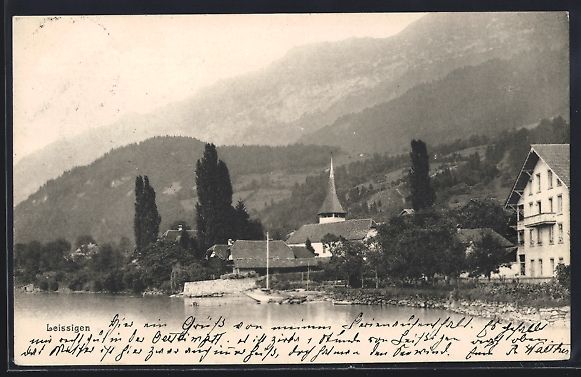 Cartoline postali: AK Leissigen, Ortspartie, 1904 – Usato da Berlin venduto da bartko-reher