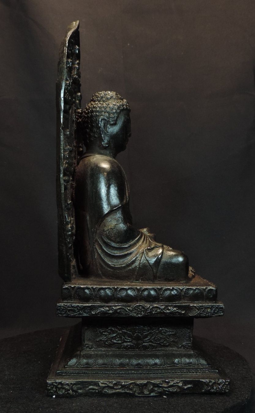 Sculture & Statue: alte Buddha Figur aus Eisenguss mit Aureole – Usato da Duggingen venduto da roterbambus 3