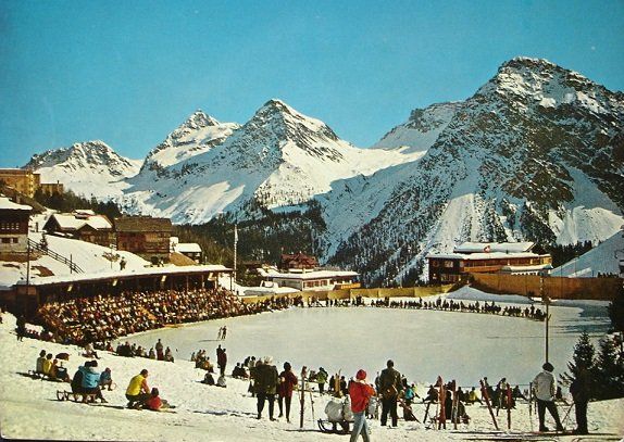 Ansichtskarten: INNER-AROSA Wintersport Eisbahn – Gebraucht aus Jona von philajona