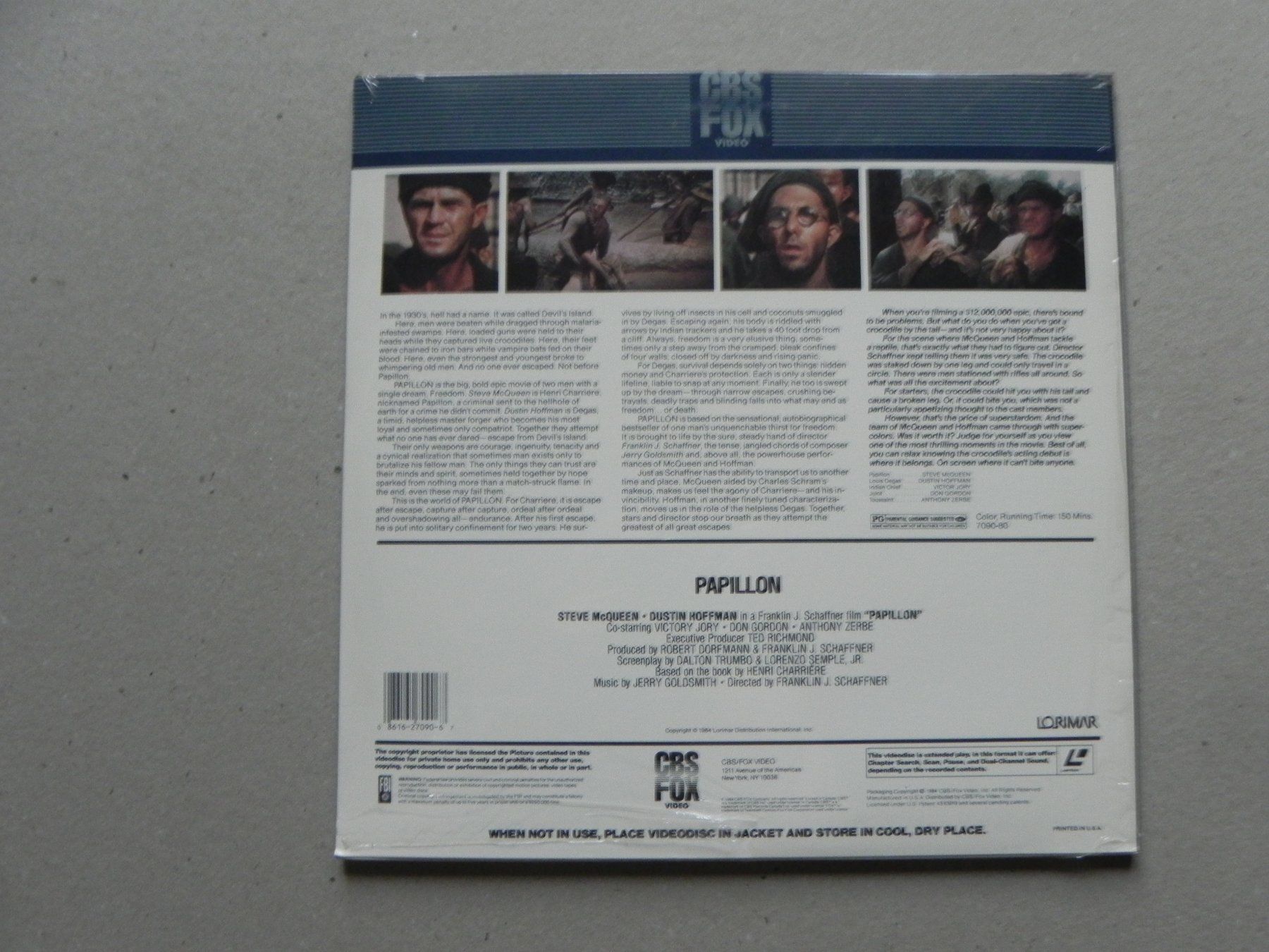 Alle DVDs: Mint Laserdisc Film Papillon Engl. Sprache McQueen / Hoffman – Neu und originalverpackt aus Siebnen von krimsie 1
