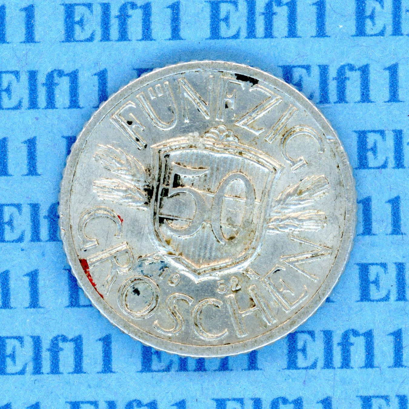 Tutti le monete: ATS___0.50 1952 -vz 50 Groschen – Usato da Widnau venduto da Elf11