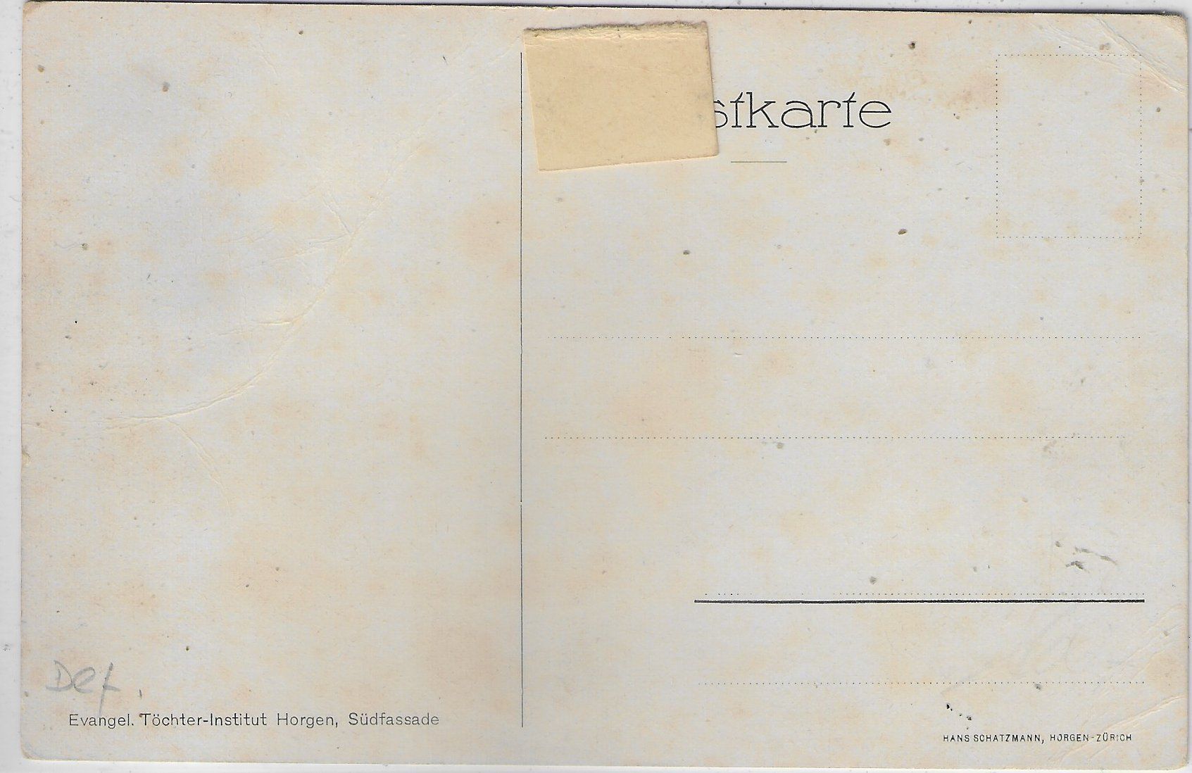 Cartoline postali: Evangel. Töchter-Institut Horgen - Südfassade – Difettoso da Ettingen venduto da Kartenplanet 1