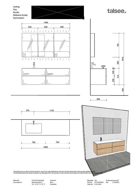 Spiegelschränke: Waschtischmöbel mit Spiegelschrank – Gebraucht aus Duggingen von kas_7ql2