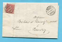 Faltbrief von Bern nach Porrentruy 1868
