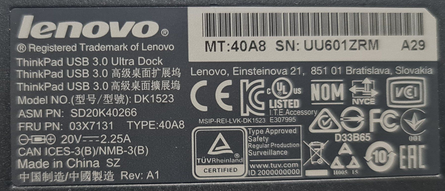 Lenovo Docking station: Lenovo Thinkpad USB 3.0 Ultra Dock – D'occasion à zürich par R-N-J 4