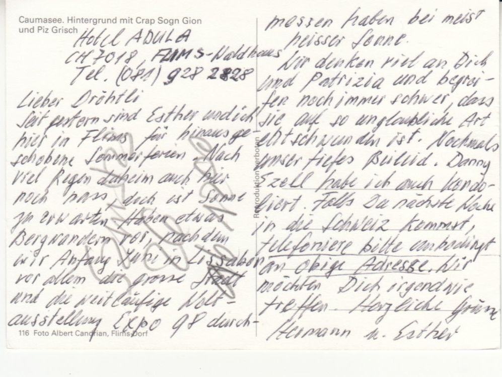 Cartoline postali: Caumasee ca. 1970 – Usato da Bürglen TG venduto da StampGraf 1