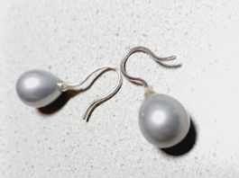 Muschelkern Perlen Ohrhänger Silber 925