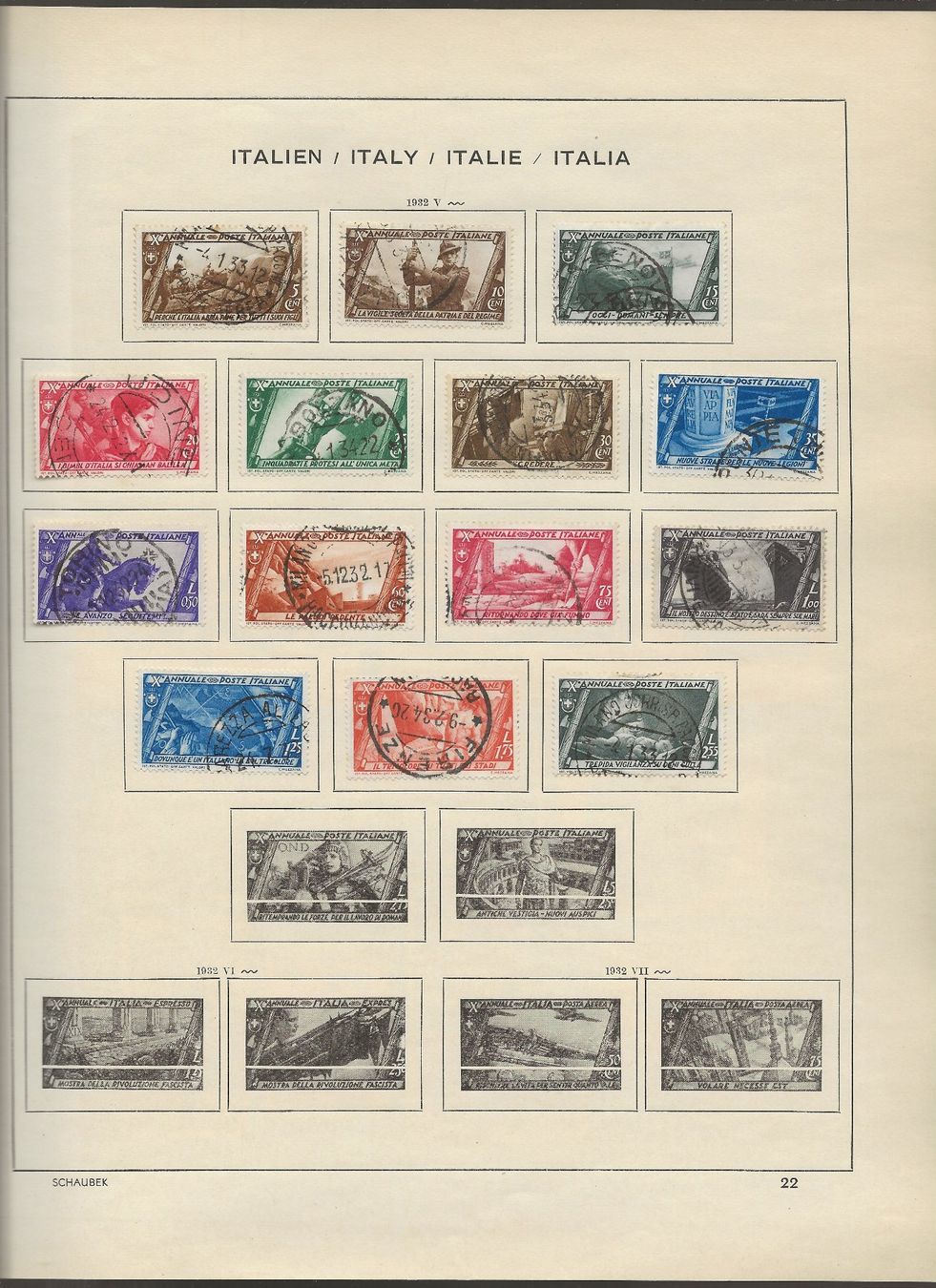 Alle Briefmarken: Marken Italien 1930 bis 1934 – Gebraucht aus Au ZH von xelagreb01 5