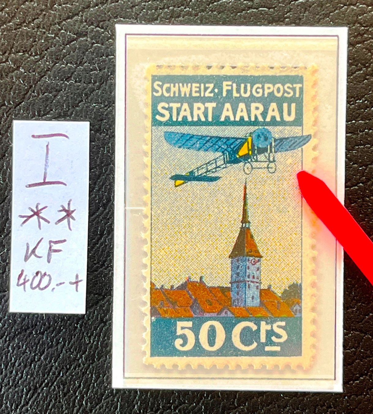 Alle Briefmarken: Flugpostvorläufer I** postfrisch Aarau mit Abklatsch & Abart – Neu (gemäss Beschreibung) aus Bern von nik688
