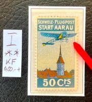 Flugpostvorläufer I** postfrisch Aarau mit Abklatsch & Abart