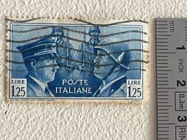 Italia Briefmarke mit Hitler und Mussolini
