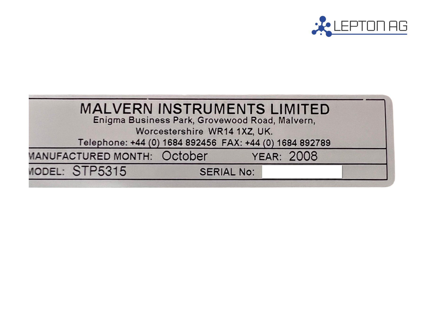 Accessori da laboratorio: Malvern Instruments Spraytec STP5315 Particle Size Analyzer – Usato da Niederdorf venduto da LeptonAG_Labor 7