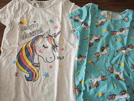 2er Pack Kinder Nachthemd Gr. 140/146 Einhorn NEU 