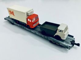 SBB RoLa mit 2xLKW davon BELL SPUR N in OVP #240