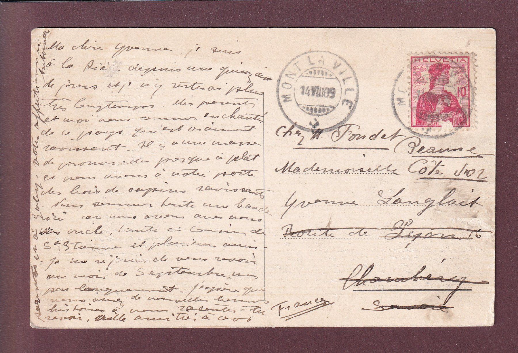 Cartoline postali: VALLORBE - Saut du Day - 1909 – Usato da Pully venduto da nicecards 1