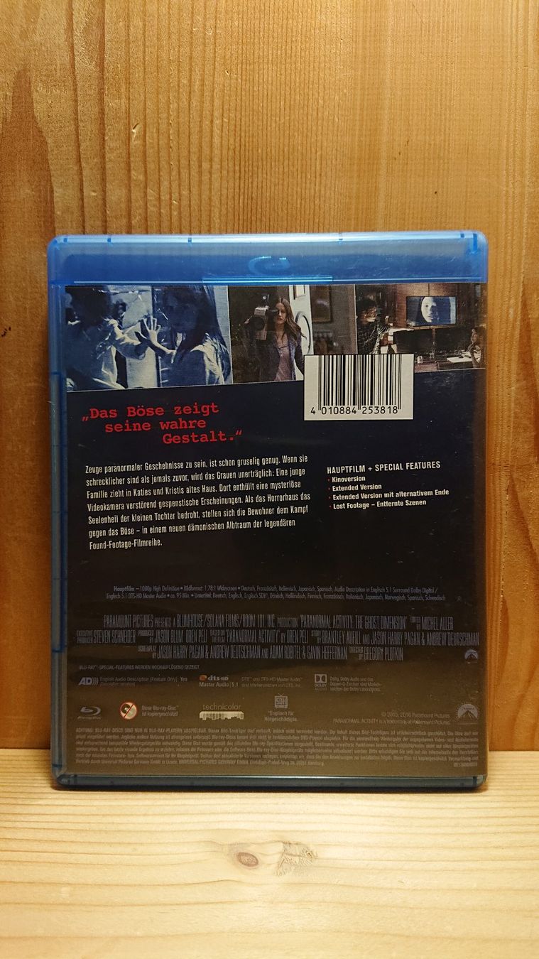 Tutti i DVDs: PARANORMAL ACTIVITY GHOST DIMENSION Blu-Ray – Usato da Wilderswil venduto da Exebub 1