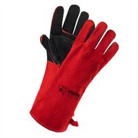 Black Forest Fox Pro 200 Leder Grill Arbeits Handschuhe Rot