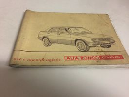 ALFA ROMEO GIULIETTA LIBRETTO USO E MANUTENZIONE 06/81
