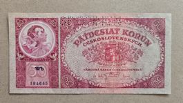 A.MUCHA BANKNOTE 50 KRONEN TSCHECHOSLOWAKEI, SPECIMEN